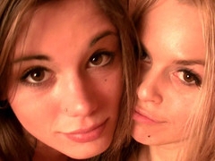 Little Caprice and Sabrina Blond fooling aroun unadorned in sauna